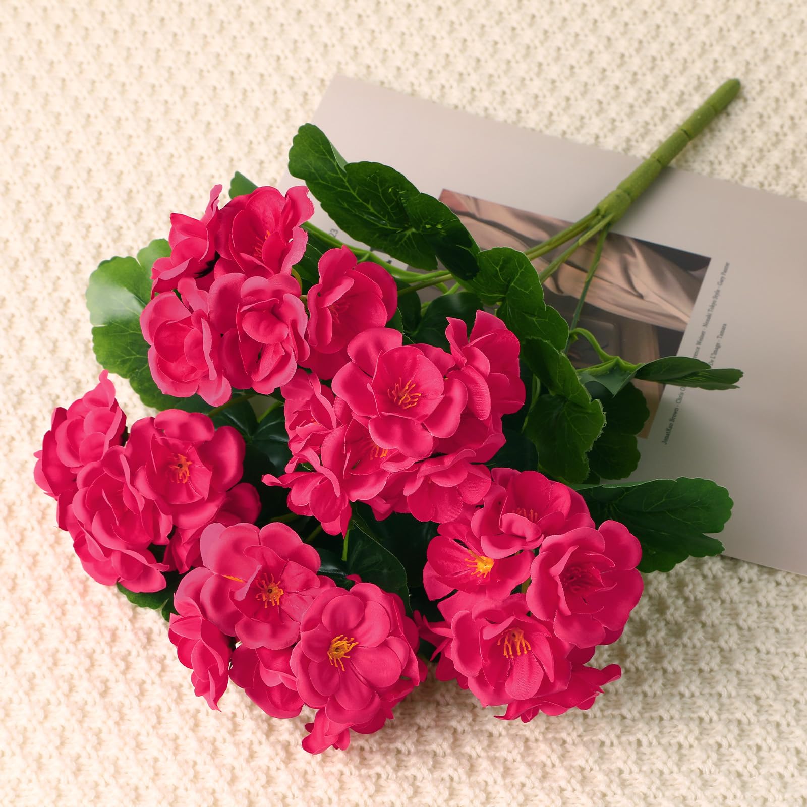 🏆Flash Sale⚡Artificial Flowers for Outdoors Decoration Silk Geranium, UV Resistant