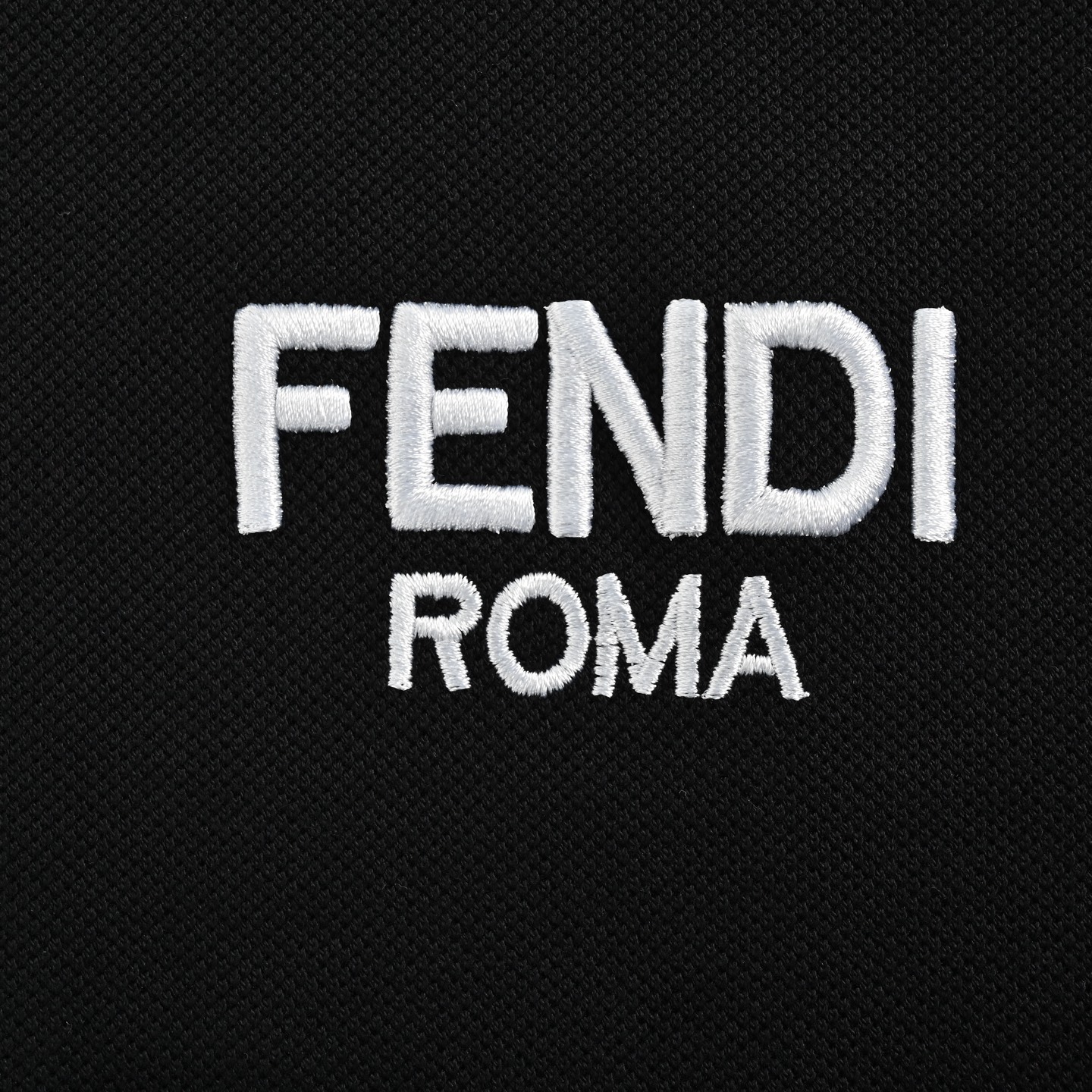 Fendi Double F neckline chest embroidered letters Polo short sleeve