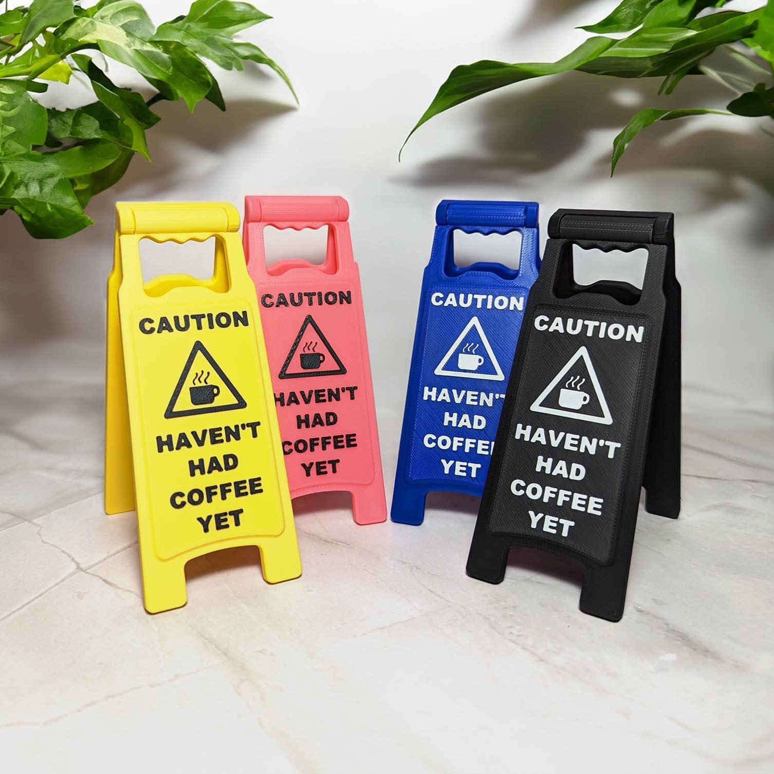 Mini Floor Sign Caution Haven't Had Coffee Yet