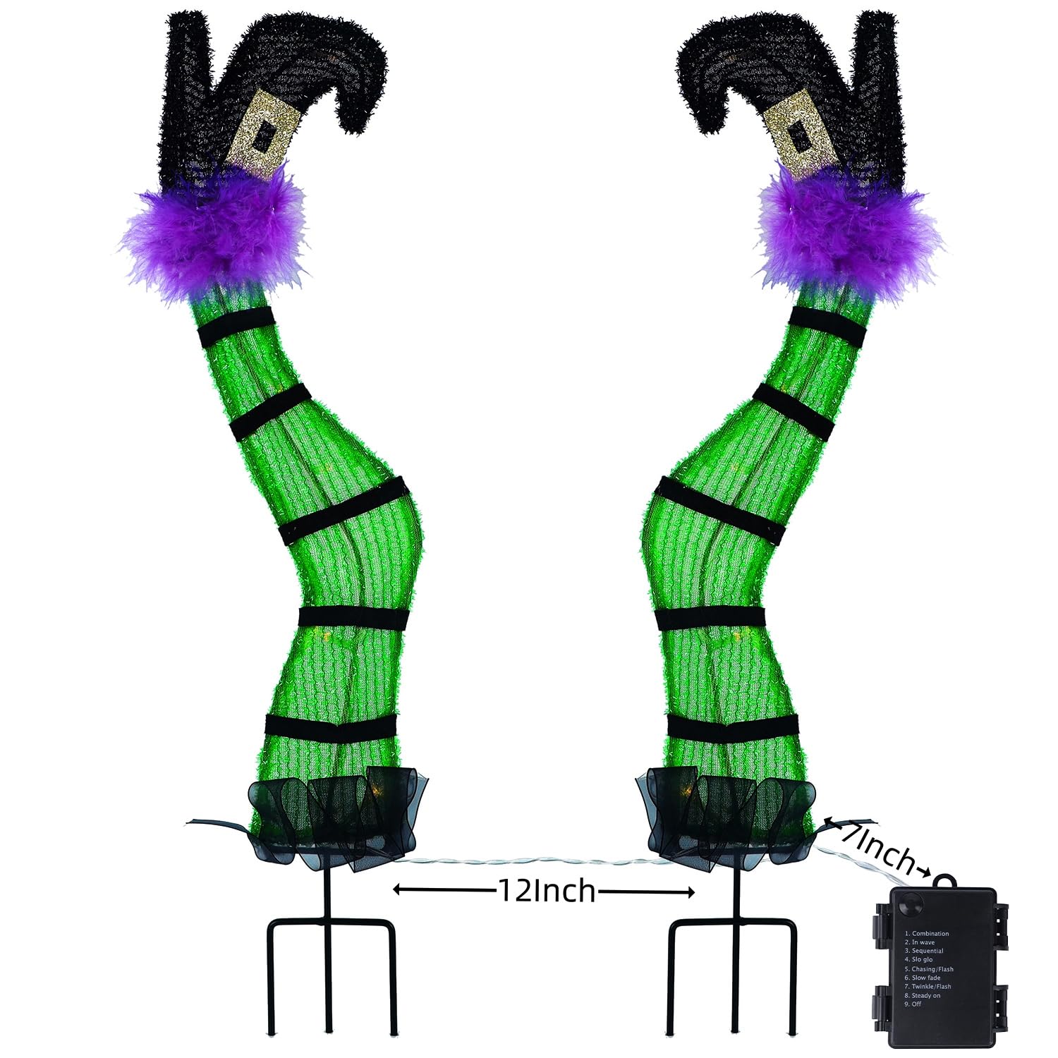 Halloween Lighted Wicked Witch Legs with Stakes - Height- 22
