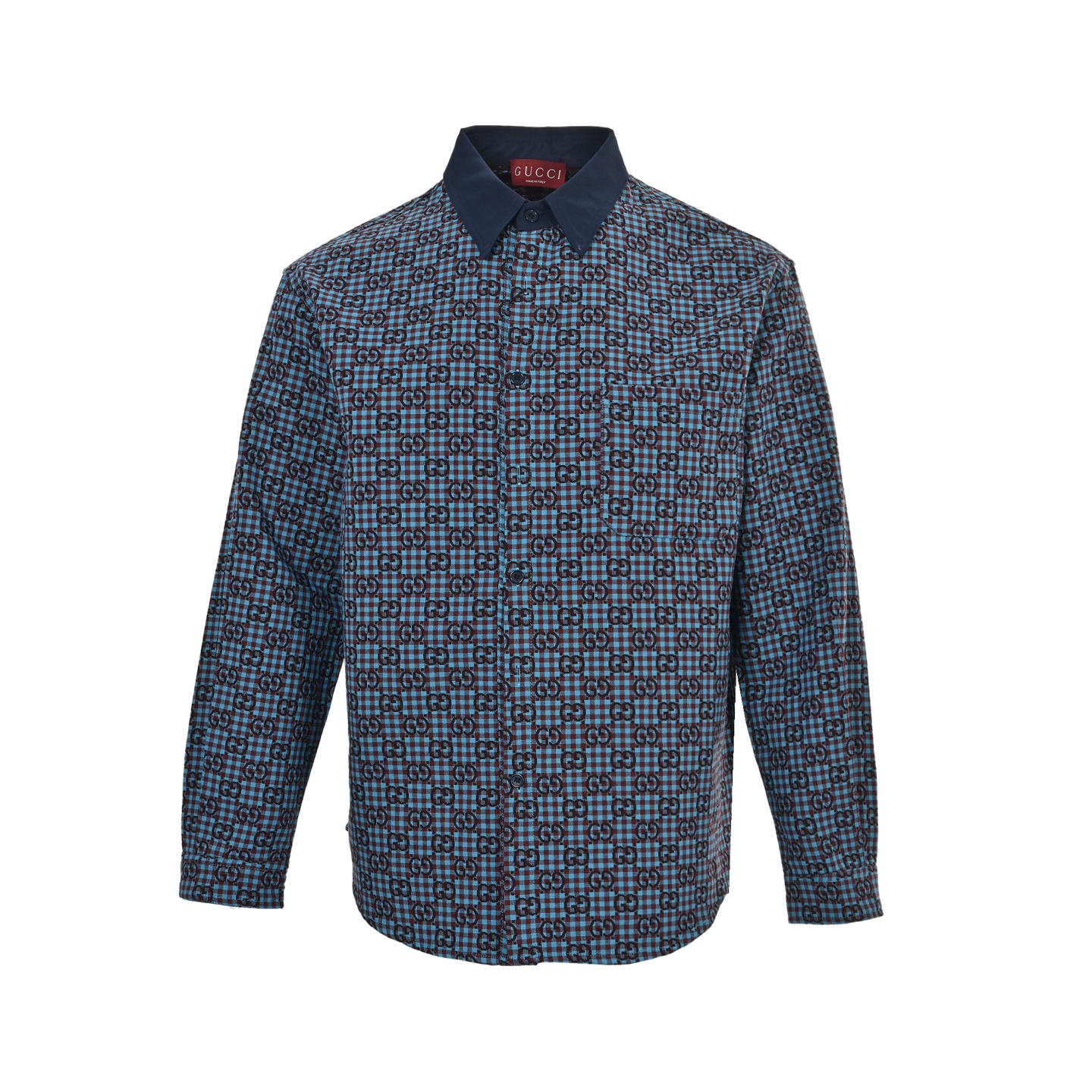 Gucci 25Fw all-over Double G monogram long-sleeved shirt