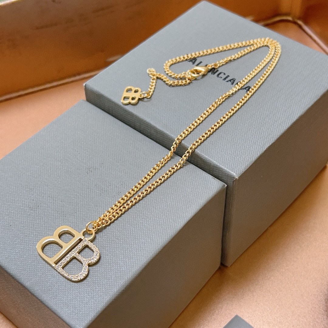 Balenciaga BB Diamond Chain Necklace