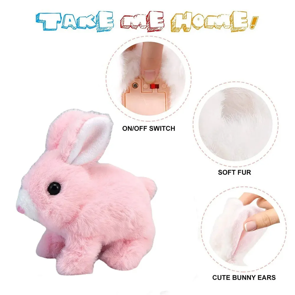Educational Interactive Toys Bunnies Can Walk and Squeaky Easter Gift