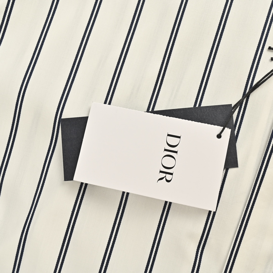 Dior 24Fw pocket embroidered striped shirt