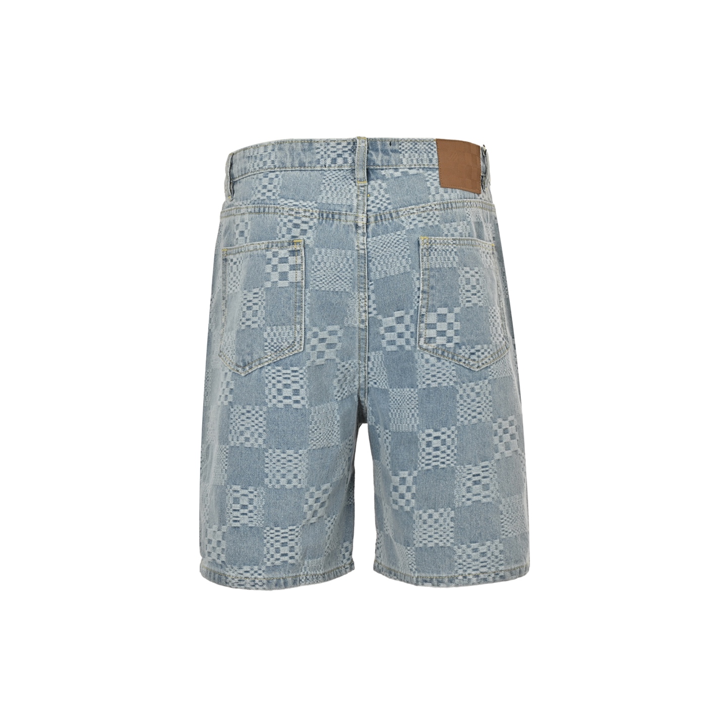 Louis Vuitton 25ss checkerboard jacquard denim shorts