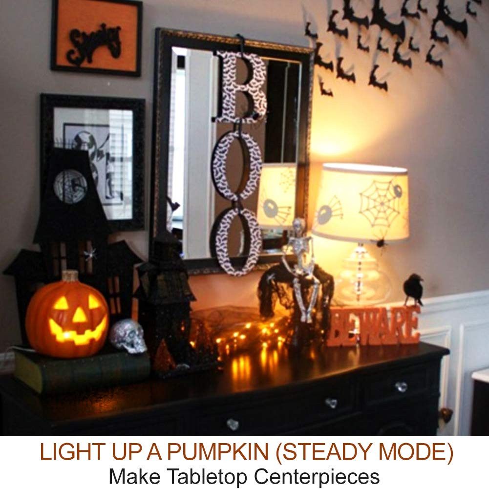 💥ON SALE💥2-Pack Orange LED Pumpkin Lights with Timer & Remote 🎃 🧡