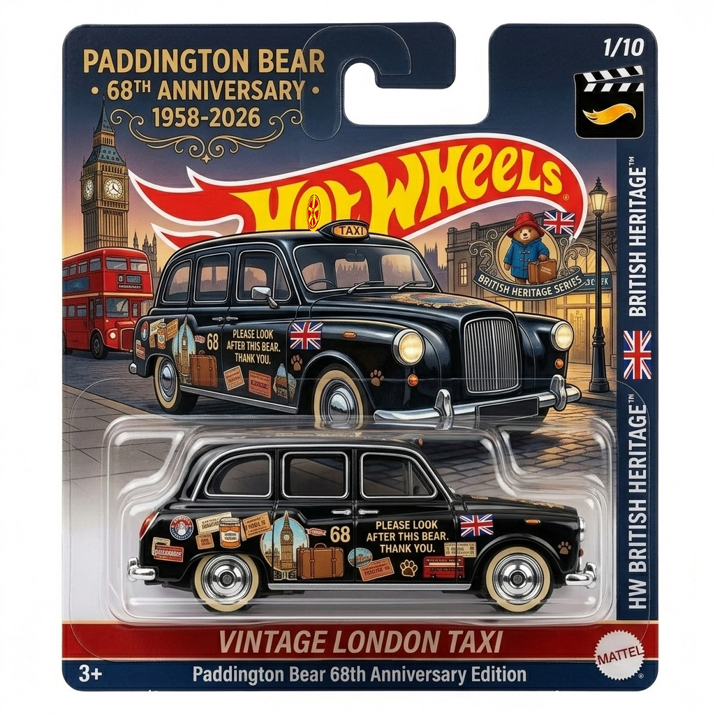 Paddington Bear 68th Anniversary Vintage London Taxi Collector Edition