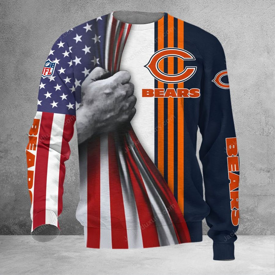 CHICAGO BEARS 3D HOODIE SKULL0804