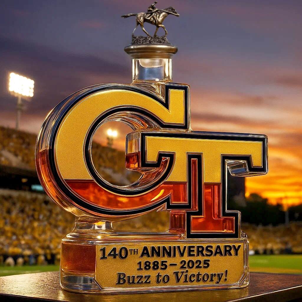 Georgia Tech Yellow Jackets 140th Anniversary Whiskey Bottle