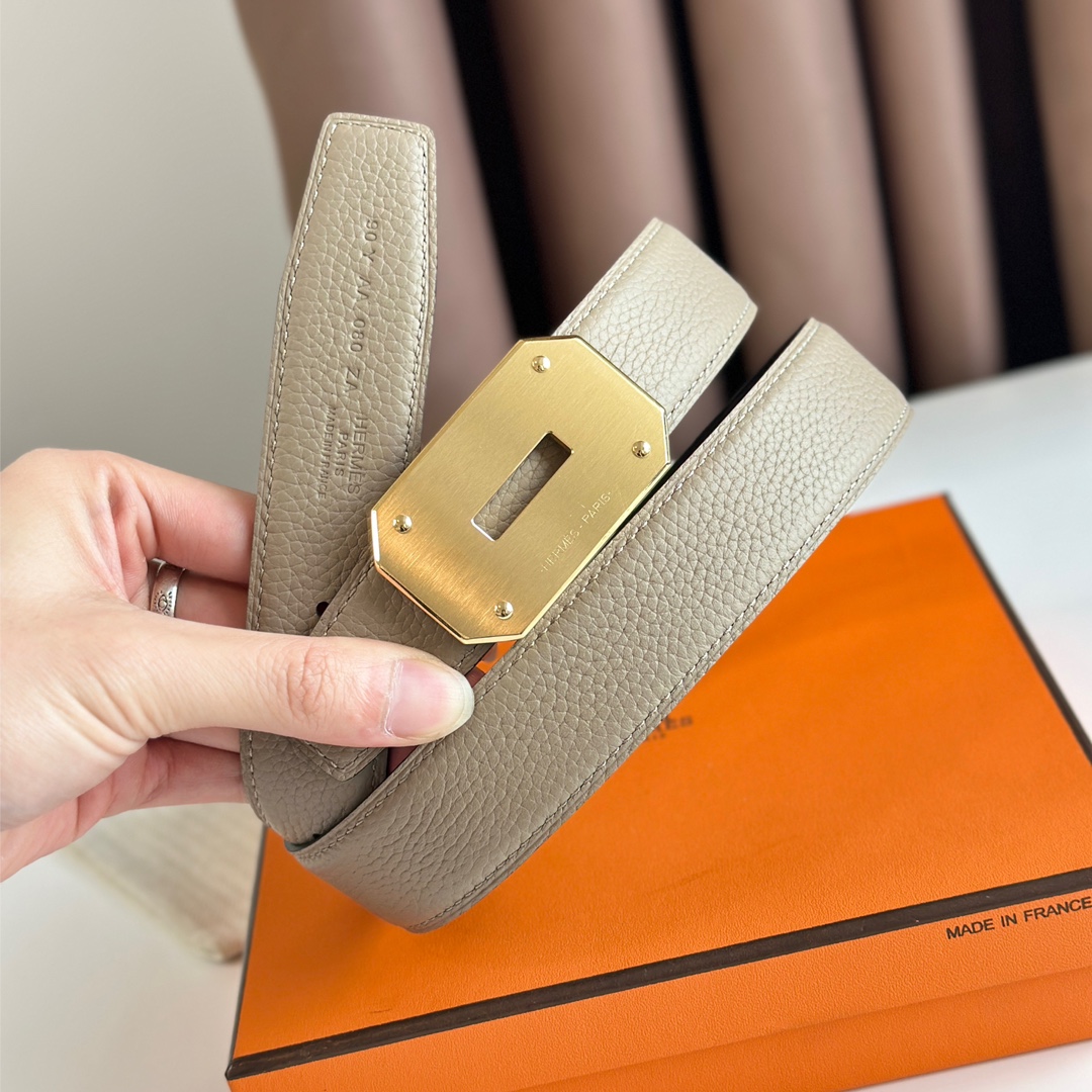 Hermès new double-faced calfskin belt width 3.2CM