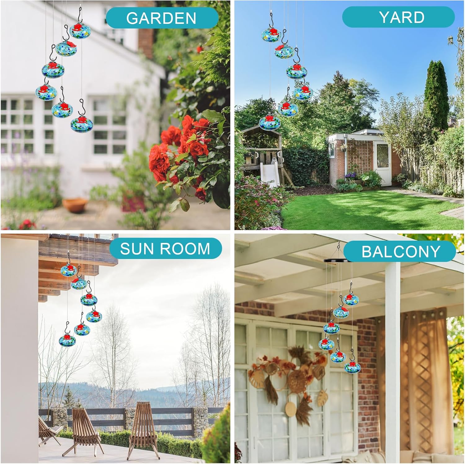 🔥ON SALE 59% OFF🔥Charming Wind Chimes Hummingbird feeders, ant and bee Proof, Never Leak