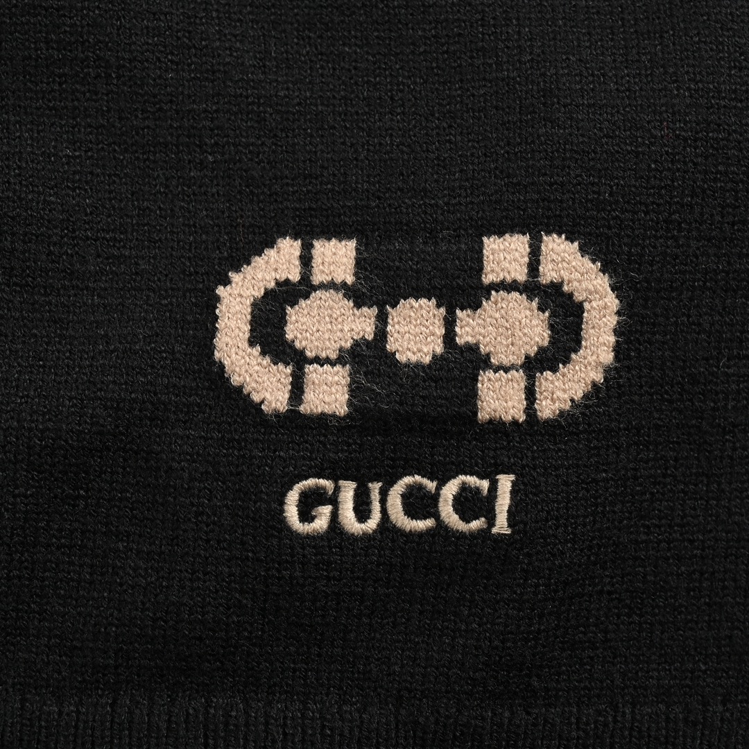 Gucci 24Fw jacquard crewneck sweater with logo hem