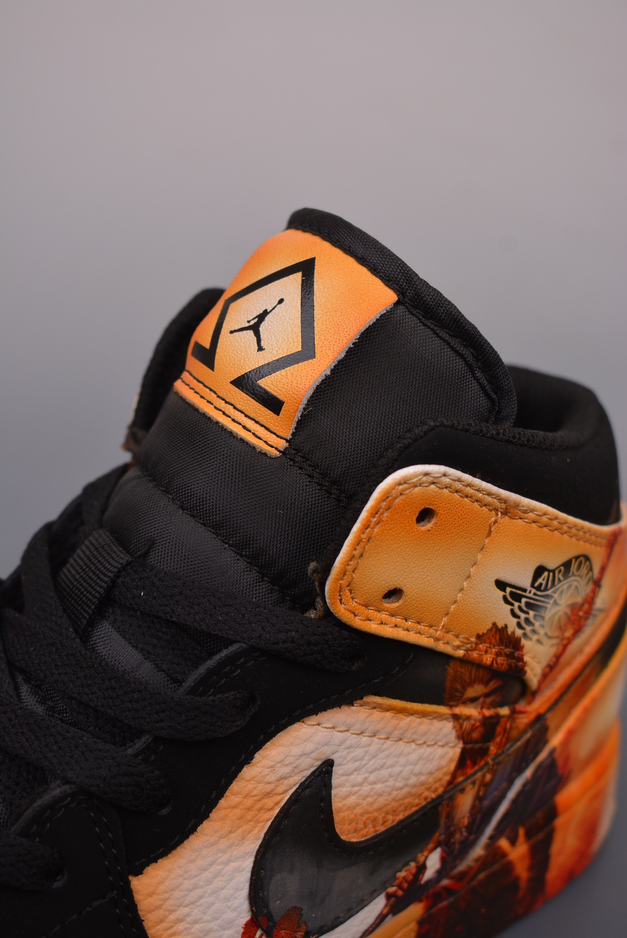 Air Jordan 1 Mid Monkey King Black Goku Gradient Graffiti