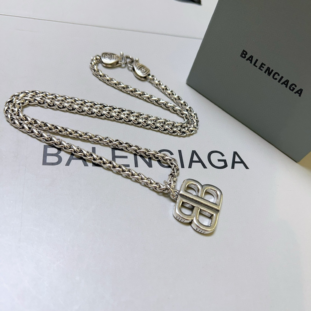 Balenciaga BB Braided Chain Necklace