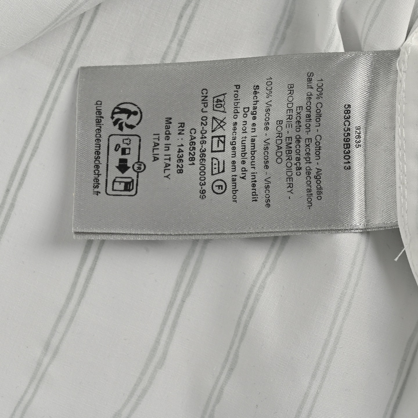 Dior 25ss pocket embroidered striped shirt