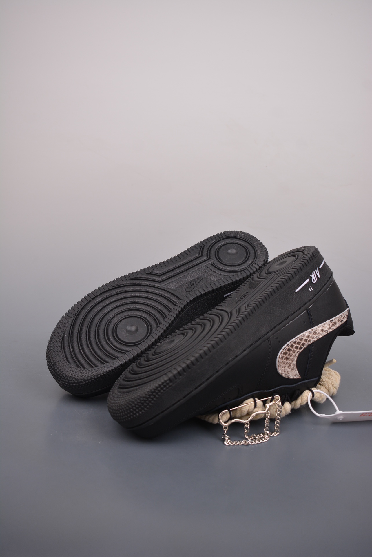 Nike Air Force 1 Low Deconstructed Hemp Rope Black Warrior Snake Pattern CW2288-001