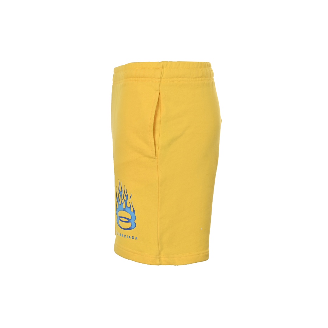 Balenciaga 24ss double ring flame washed shorts