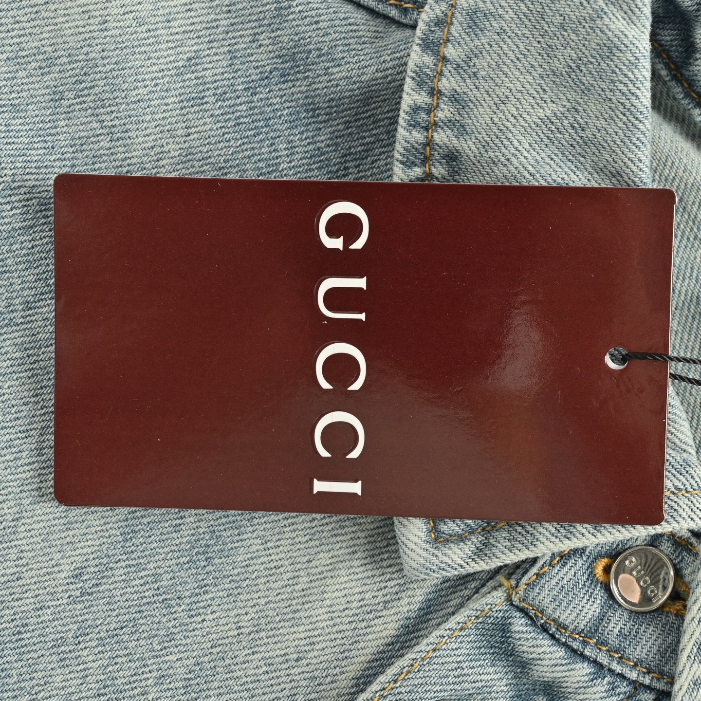 Gucci 25Fw washed embossed denim shirt jacket