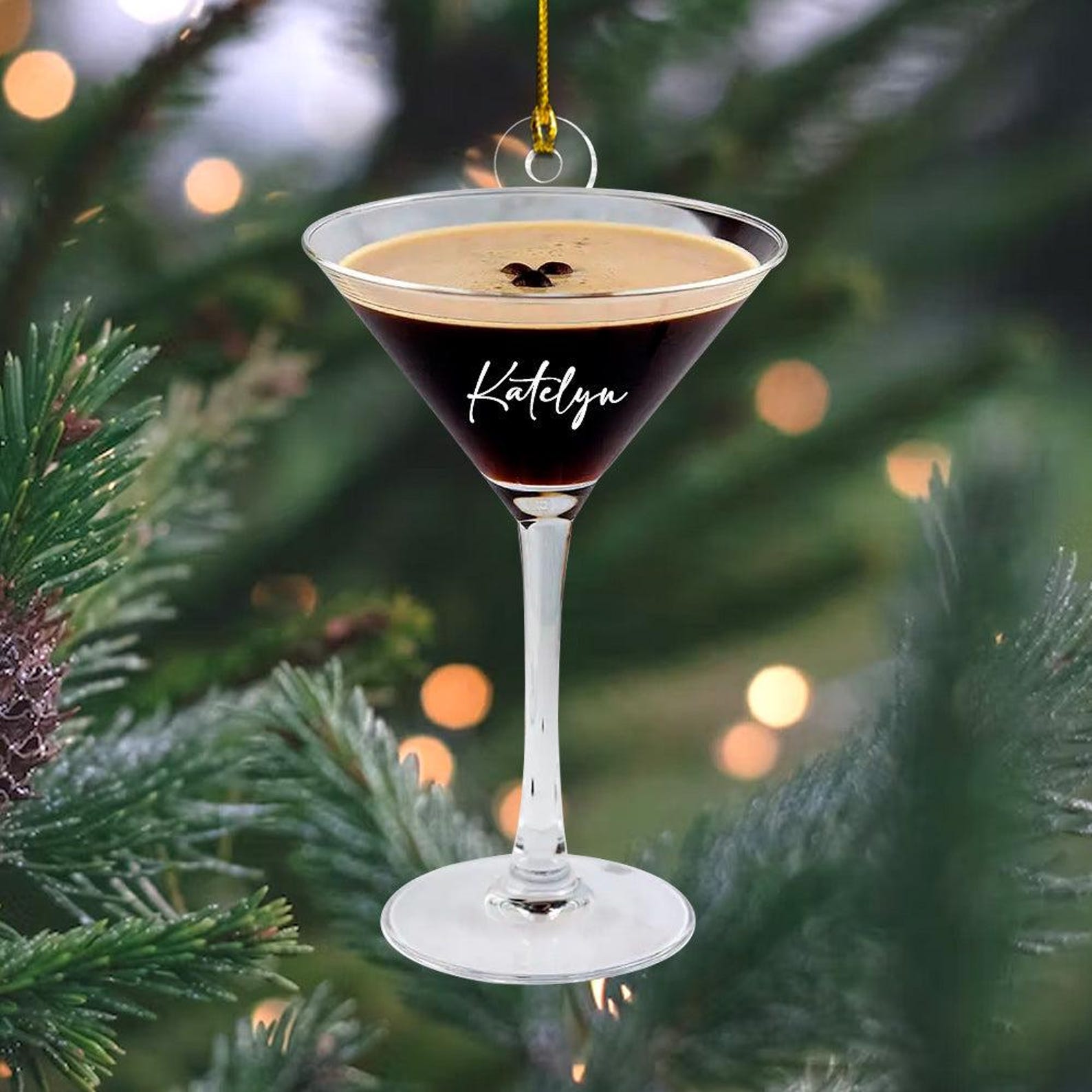 Personalized Espresso Martini Christmas Ornament