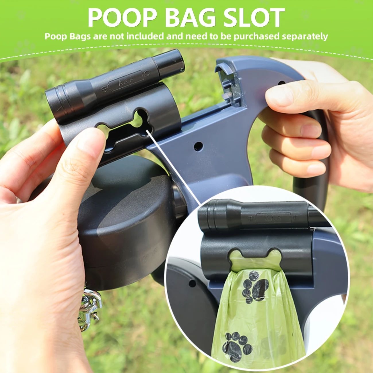 🐶🐶Dog automatic retractable leash (with LED flashlight)
