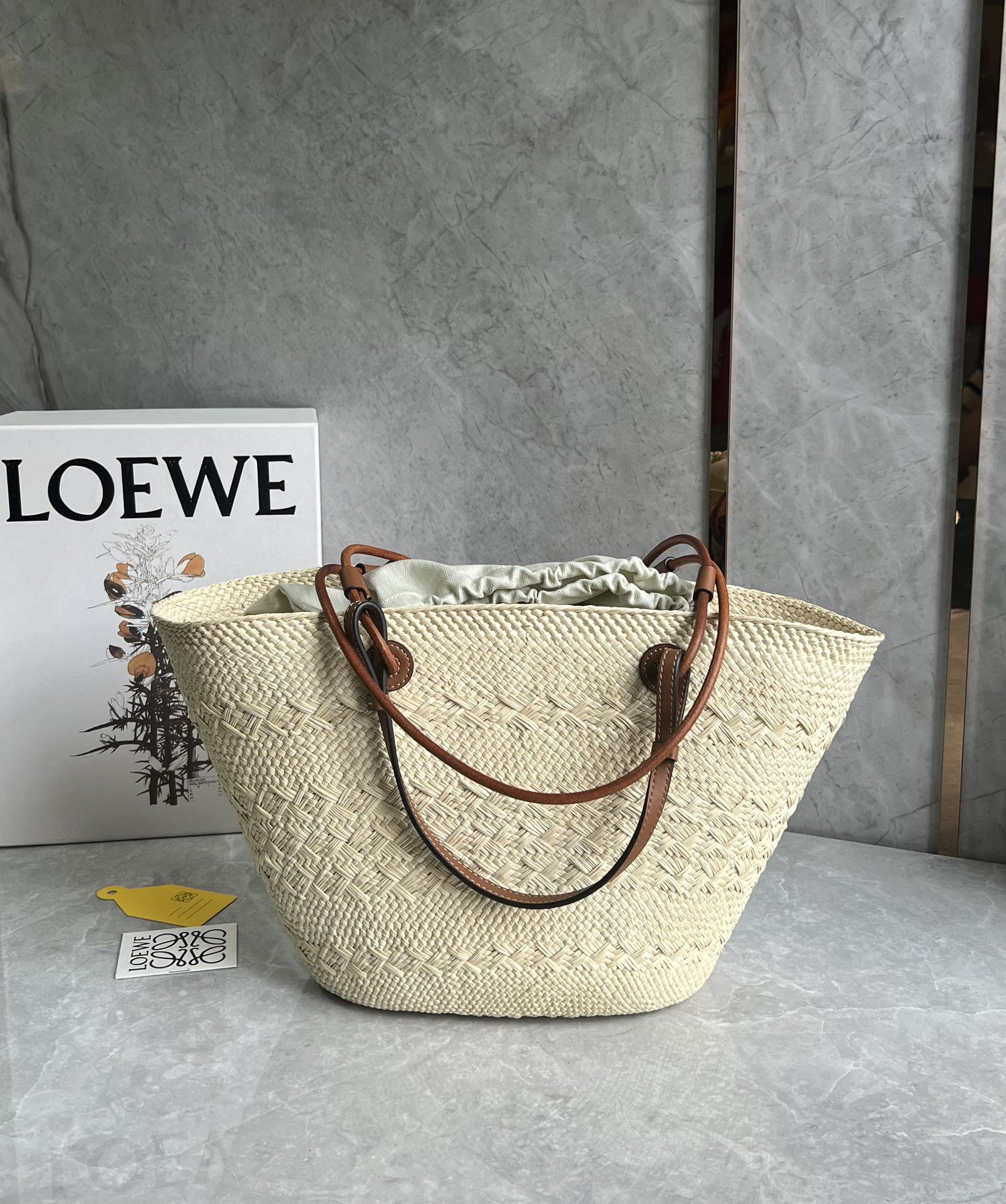 Loewe Anagram Basket Straw Bag 1001