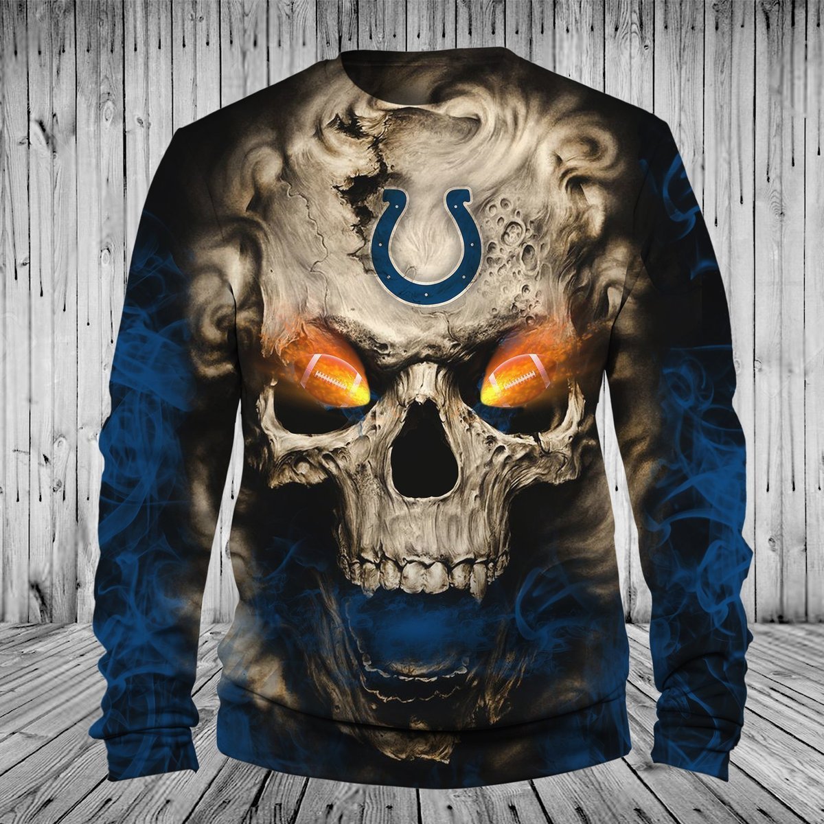 COLTS  3D HOODIE SKULL2