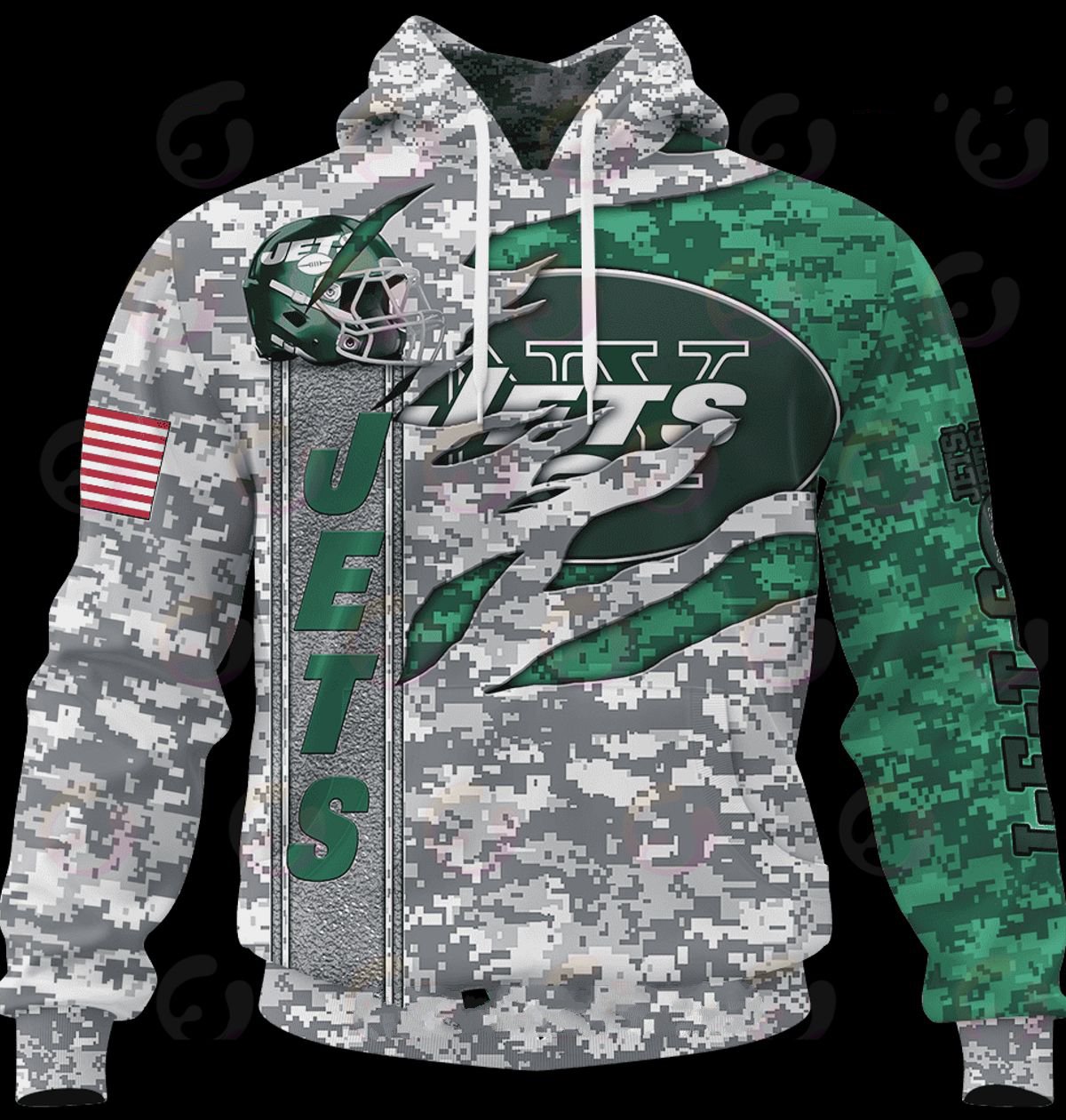 NEW YORK JETS 3D HOODIE CAMO US