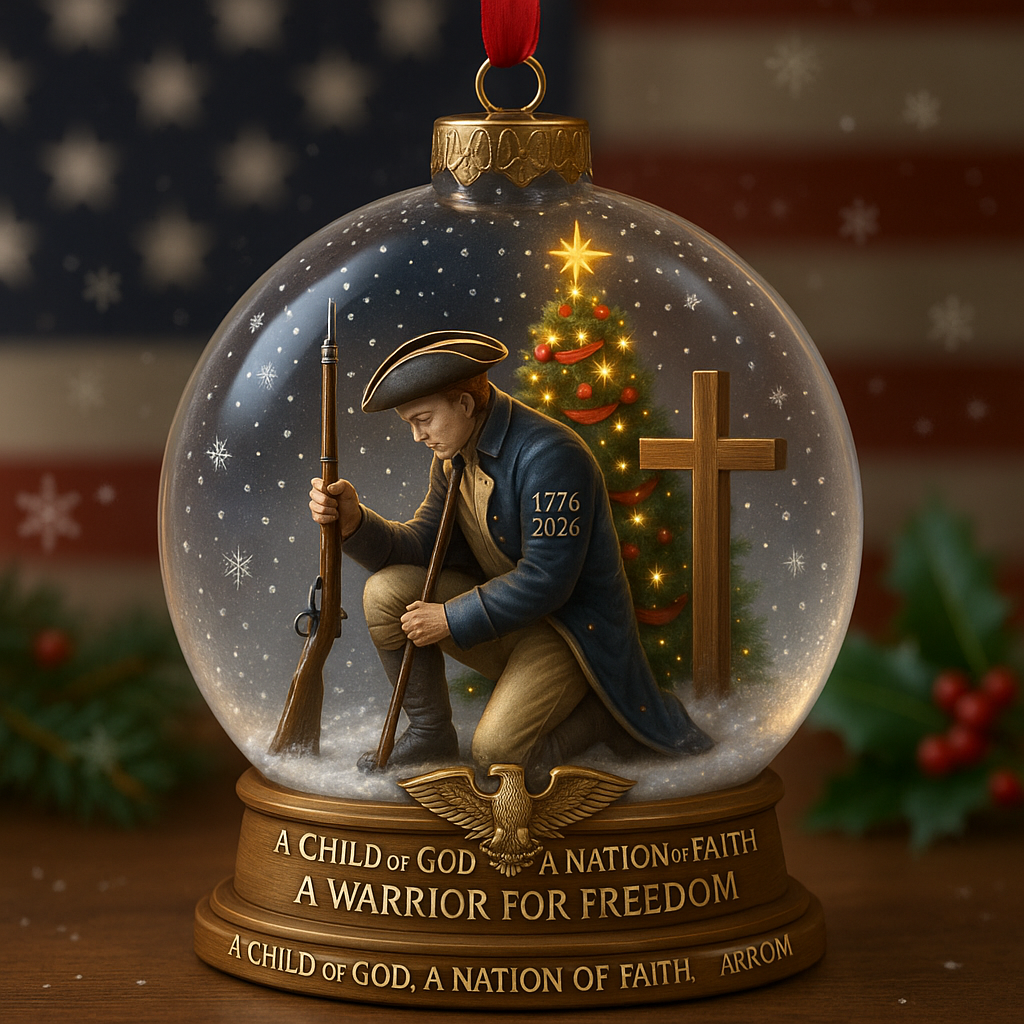 Patriotic Christmas Ornament - Honoring Freedom and Faith
