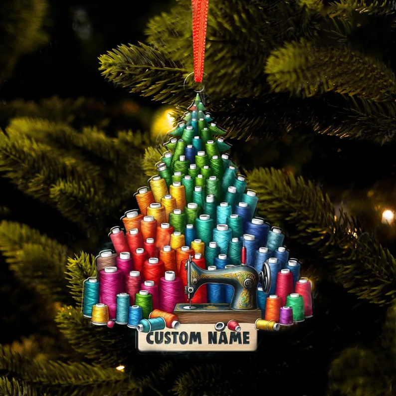 Personalized Sewing Christmas Tree Ornament