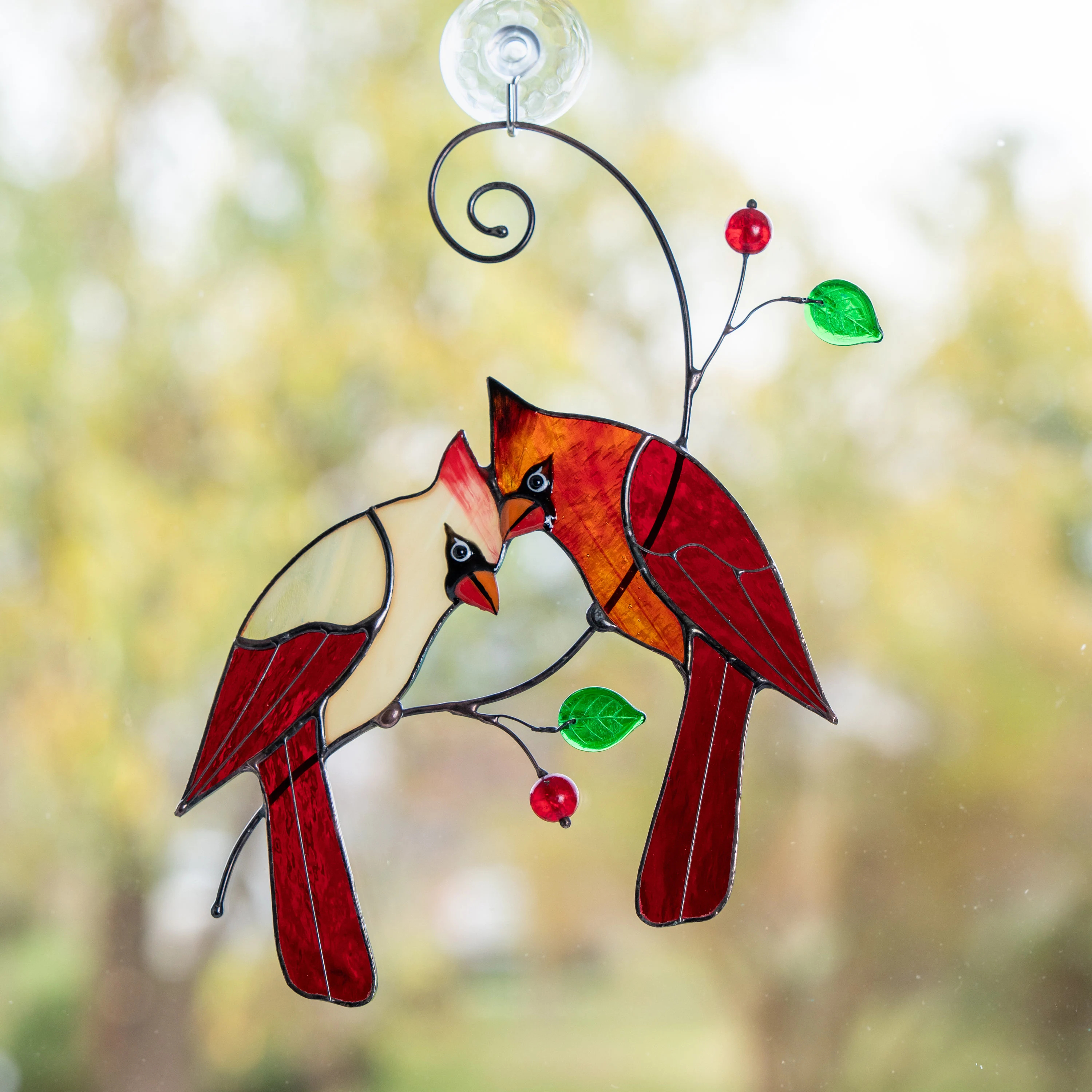 🎄Early Christmas Sale 49% OFF🎄🐦Handmade Cardinal Stained Glass Window Hangings