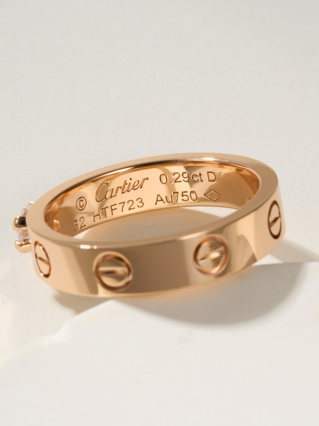 Cartier love wide version single diamond ring