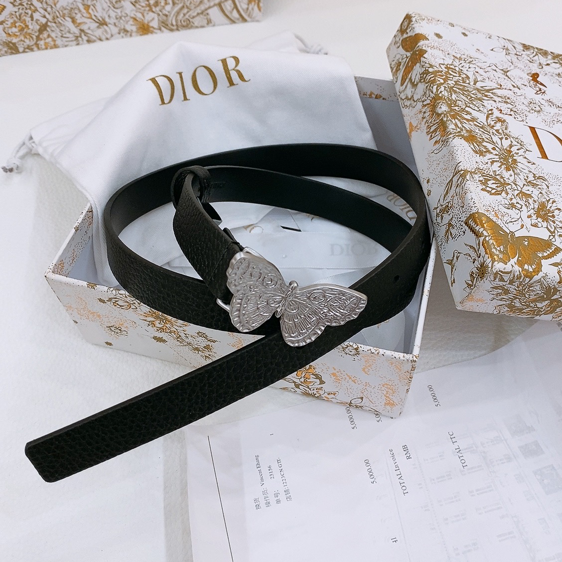 Dior Saddle Belt Cowhide Leather Belt 2.0CM Width