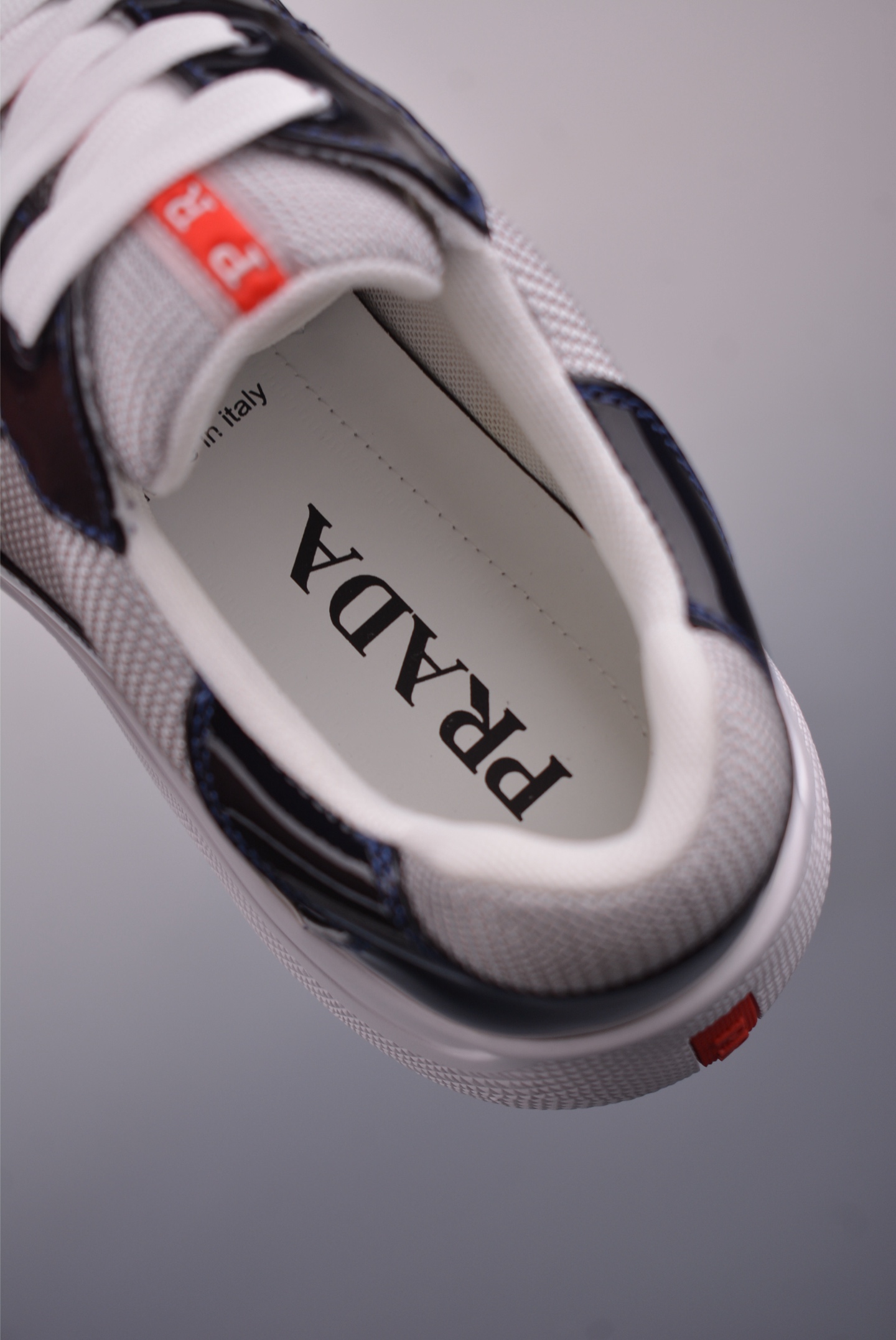 Prada America’s Cup patent leather black white gray blue line 4E3400_ASZ_F0FJT_F_G000
