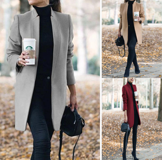 Long Wool Coat for Women, Plus Size, Winter Warm