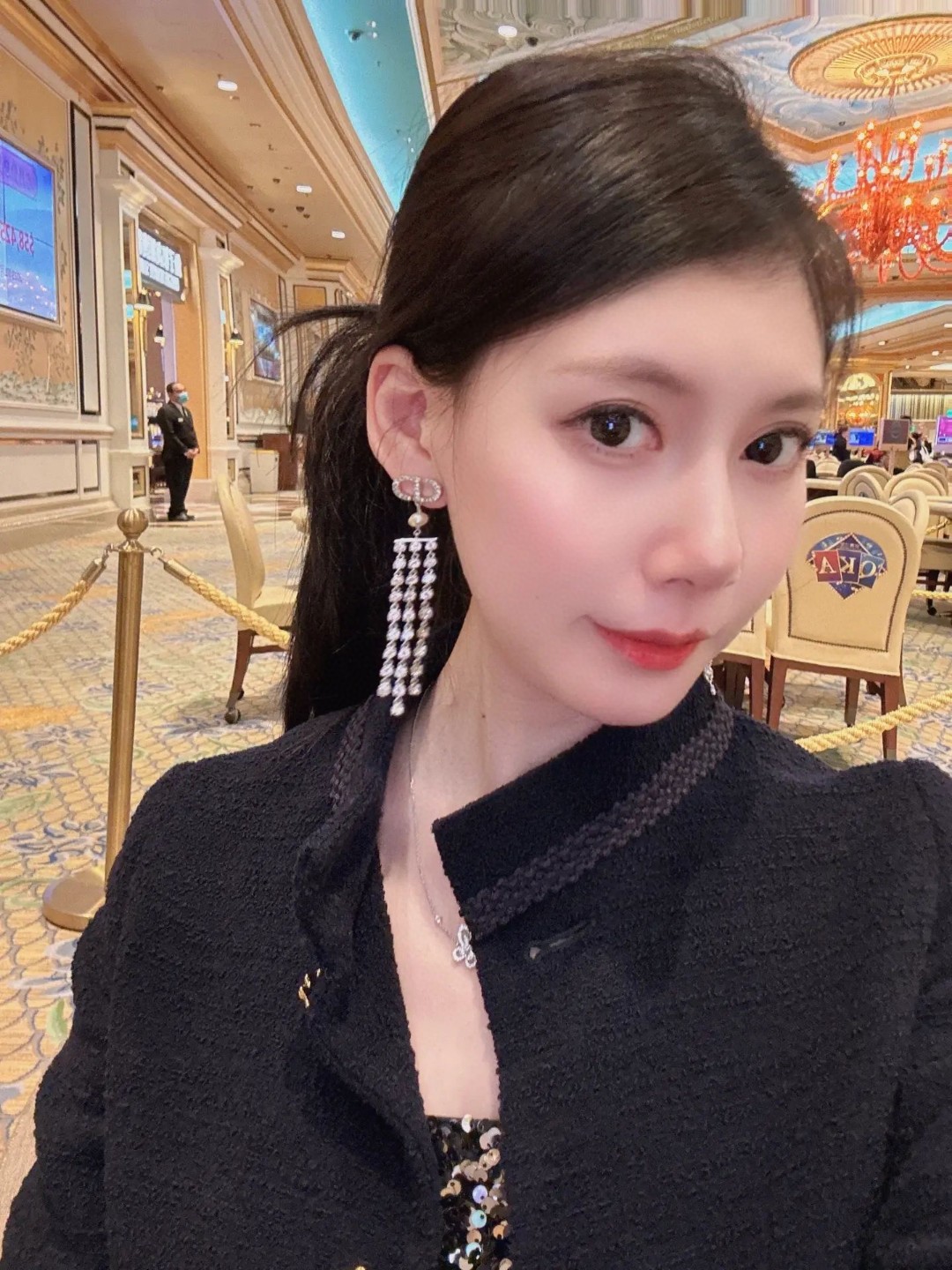 Dior Tassel Letter Diamond Earrings