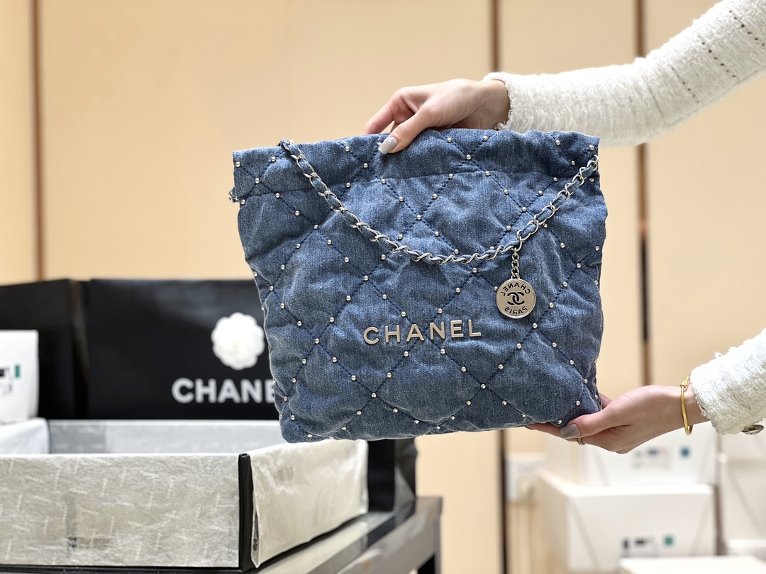 Chanel 24S Spring/Summer Collection Rivet Denim Handbag AS3260