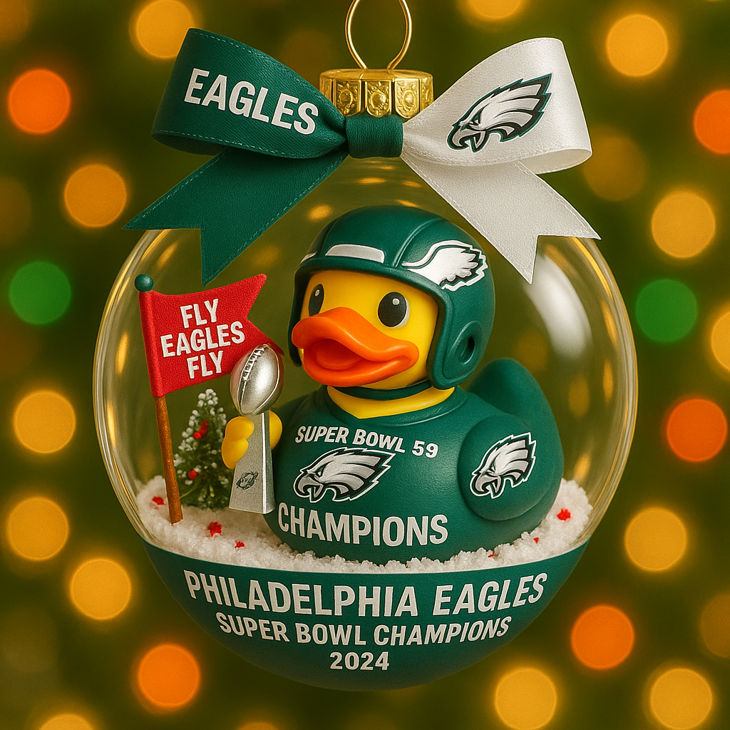 Philadelphia Eagles Super Bowl Champions Duck Christmas Ornament