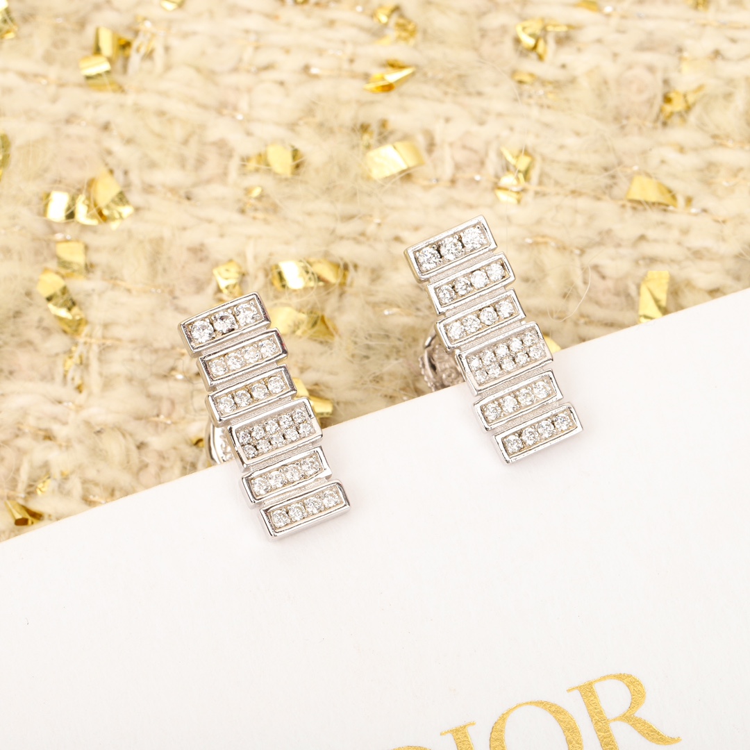 Dior rectangular diamond earrings