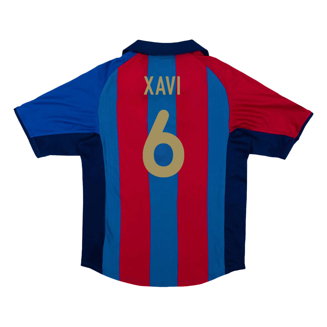 XAVI #6 Barcelona Retro Home Football Shirt 2001/02