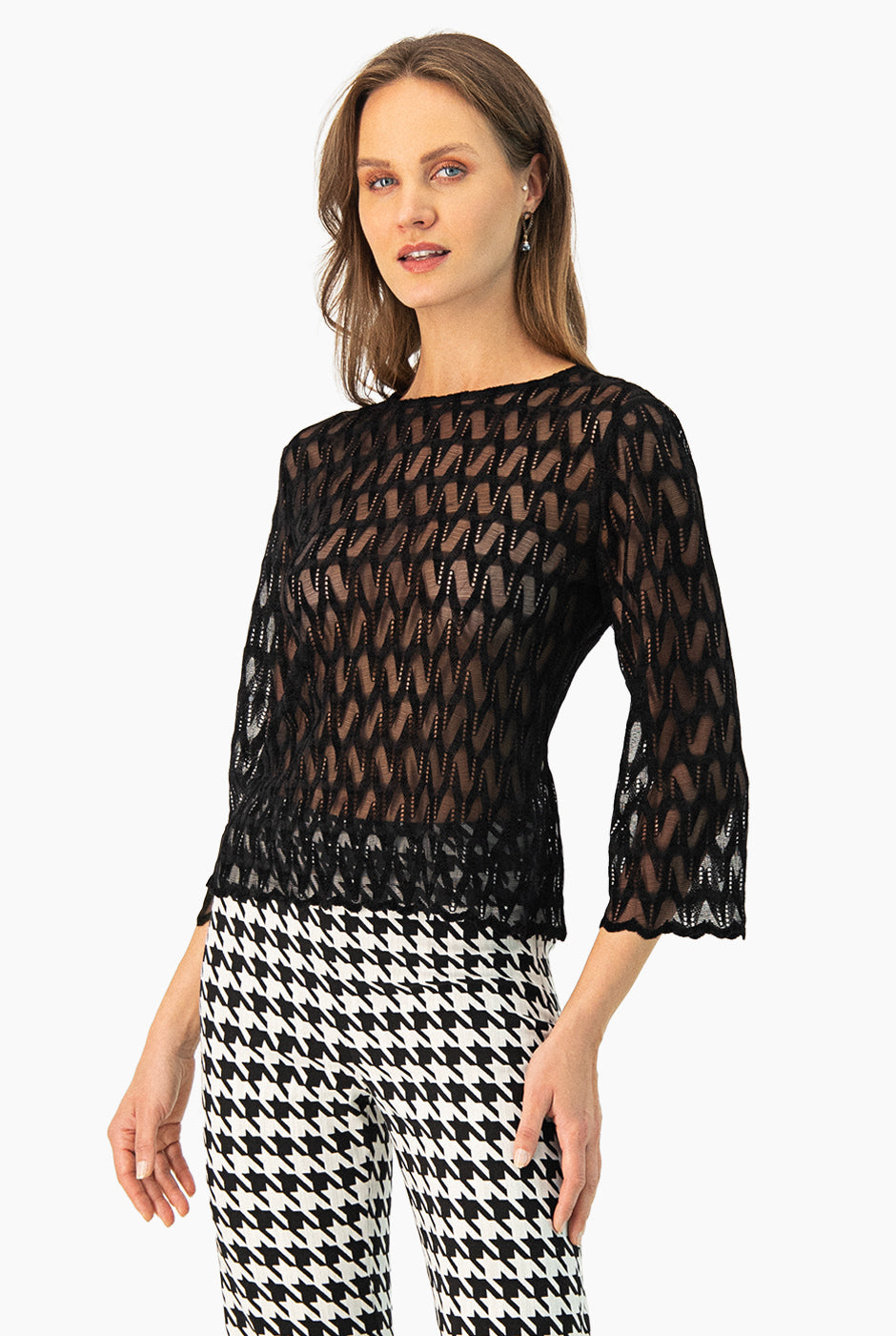 Blusa recta manga 3/4