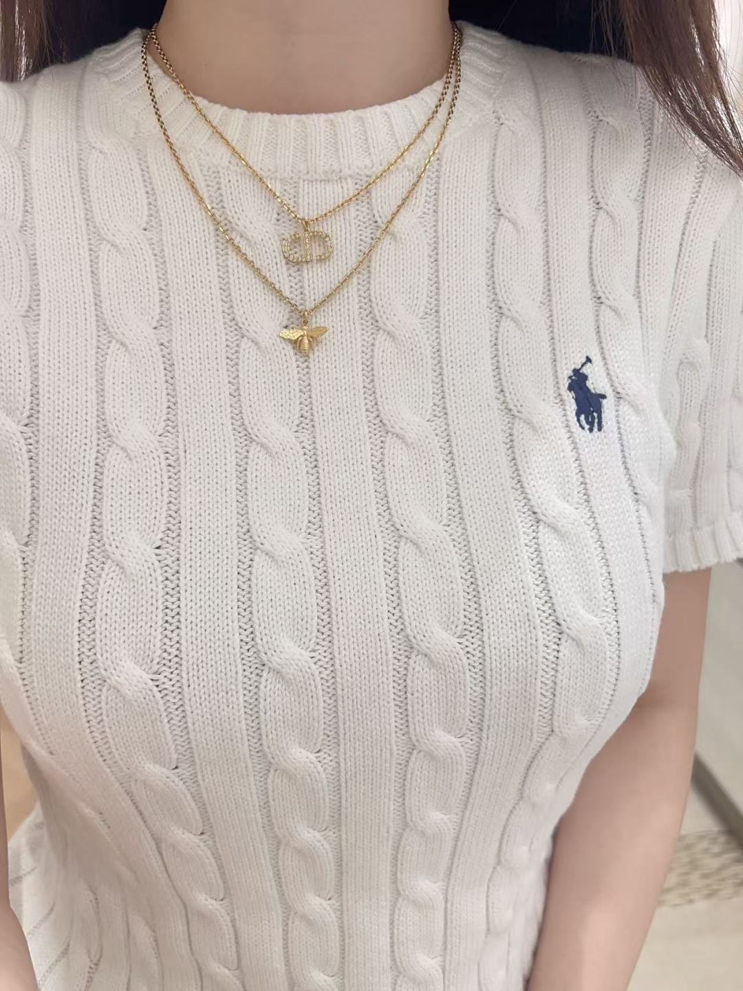 Dior Diamond CD Bee Double Necklace