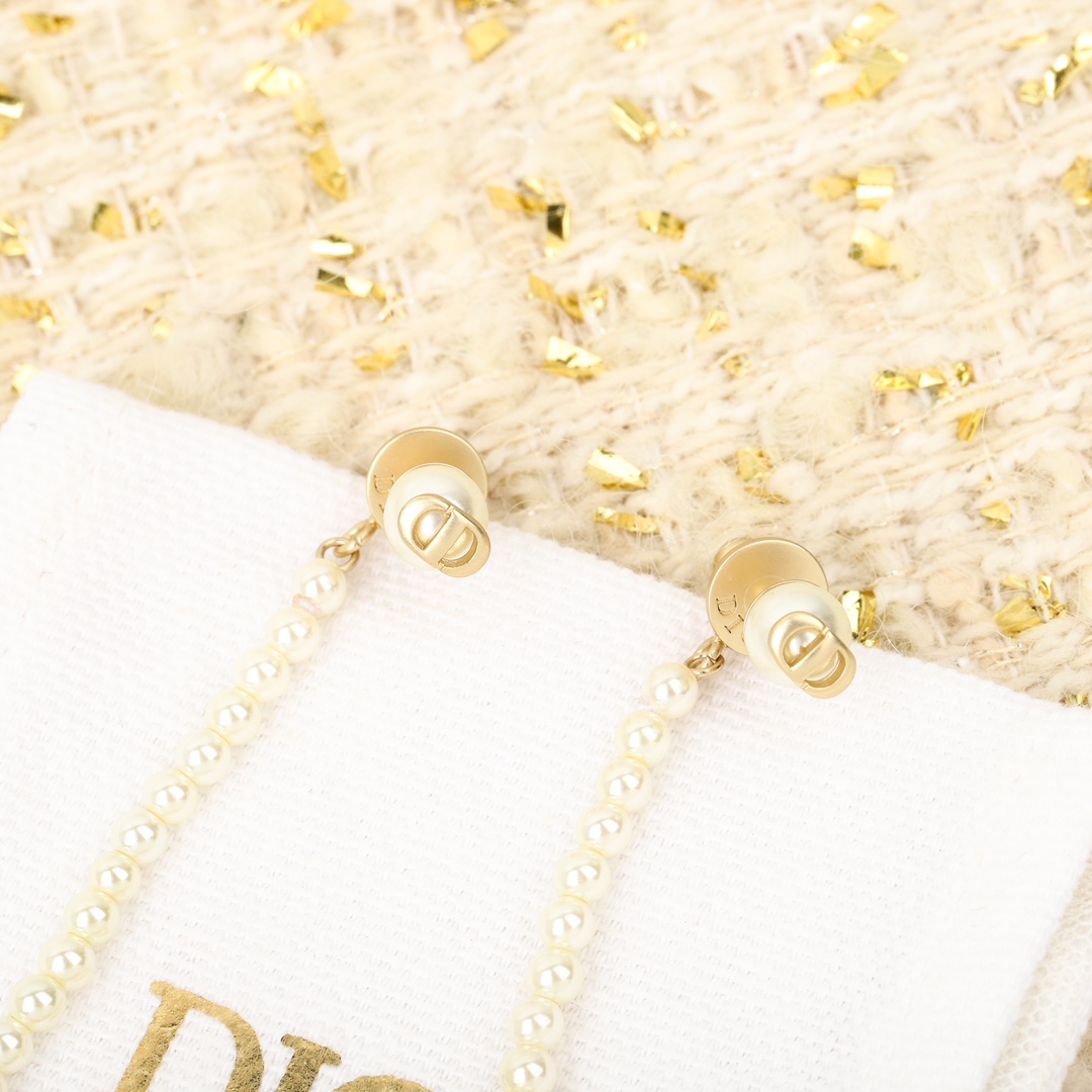 Dior Dragonfly Double Bead Earrings