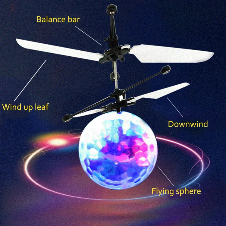 (🔥Last Day Promotion-SAVE 50% OFF)Induction LED colorful crystal ball flying ball--BUY 2 GET 1 FREE