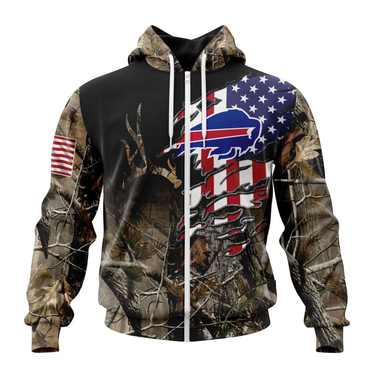 BUFFALO BILLS 3D HOODIE CAMO REALTREE HUNTING