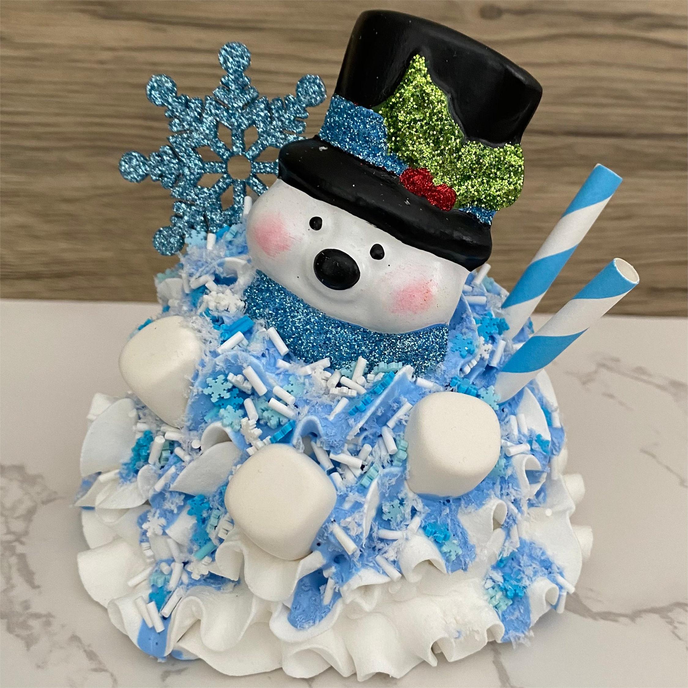 Faux Whip Snowman Mug Topper | Holiday Gift