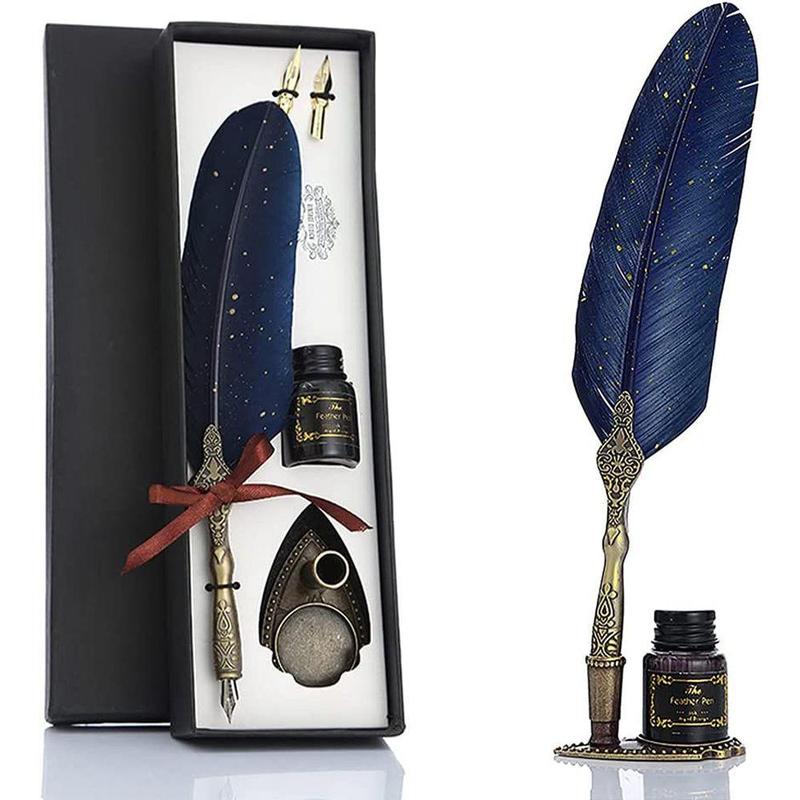 🎄Early Christmas Sale 49% OFF🎄Vintage Wax Seal Stamp Kit & Antique Feather Calligraphy Pen Set