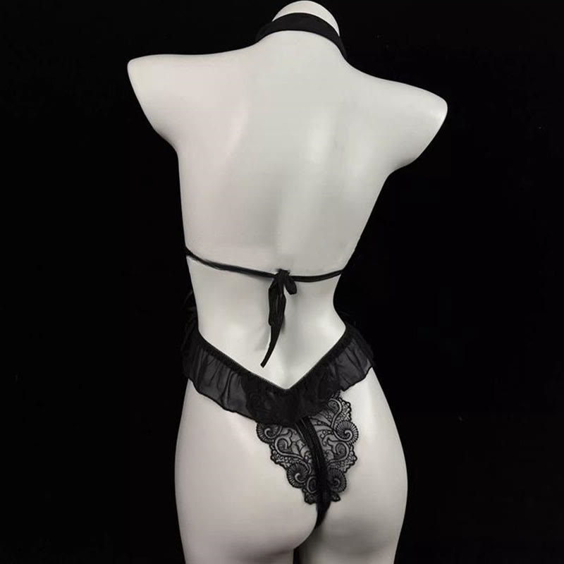 Lace See-through Hollow Out Jumpsuit Lingerie