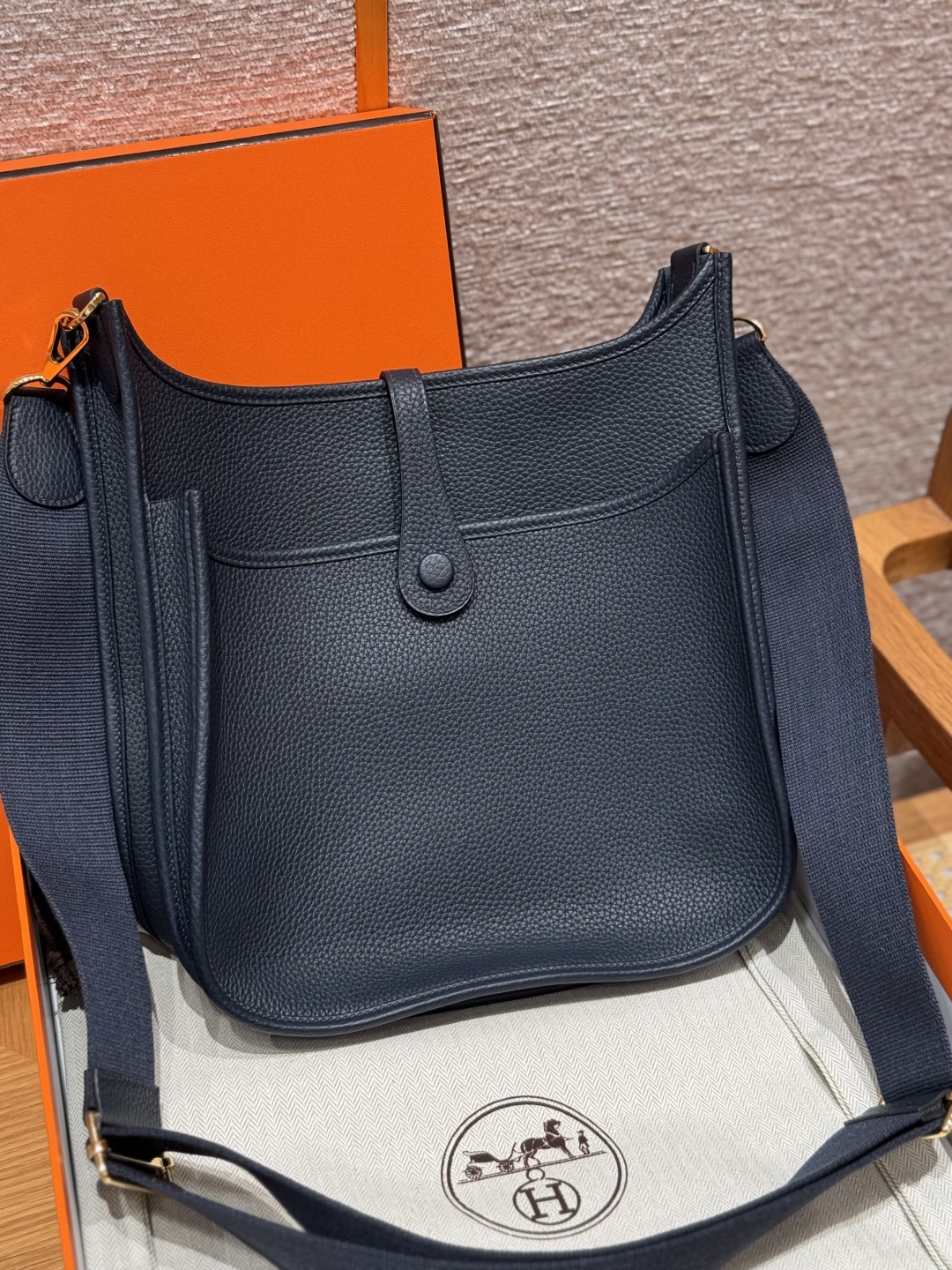 Hermès Evelyne 2ZBlue niut handbag (handmade to order)