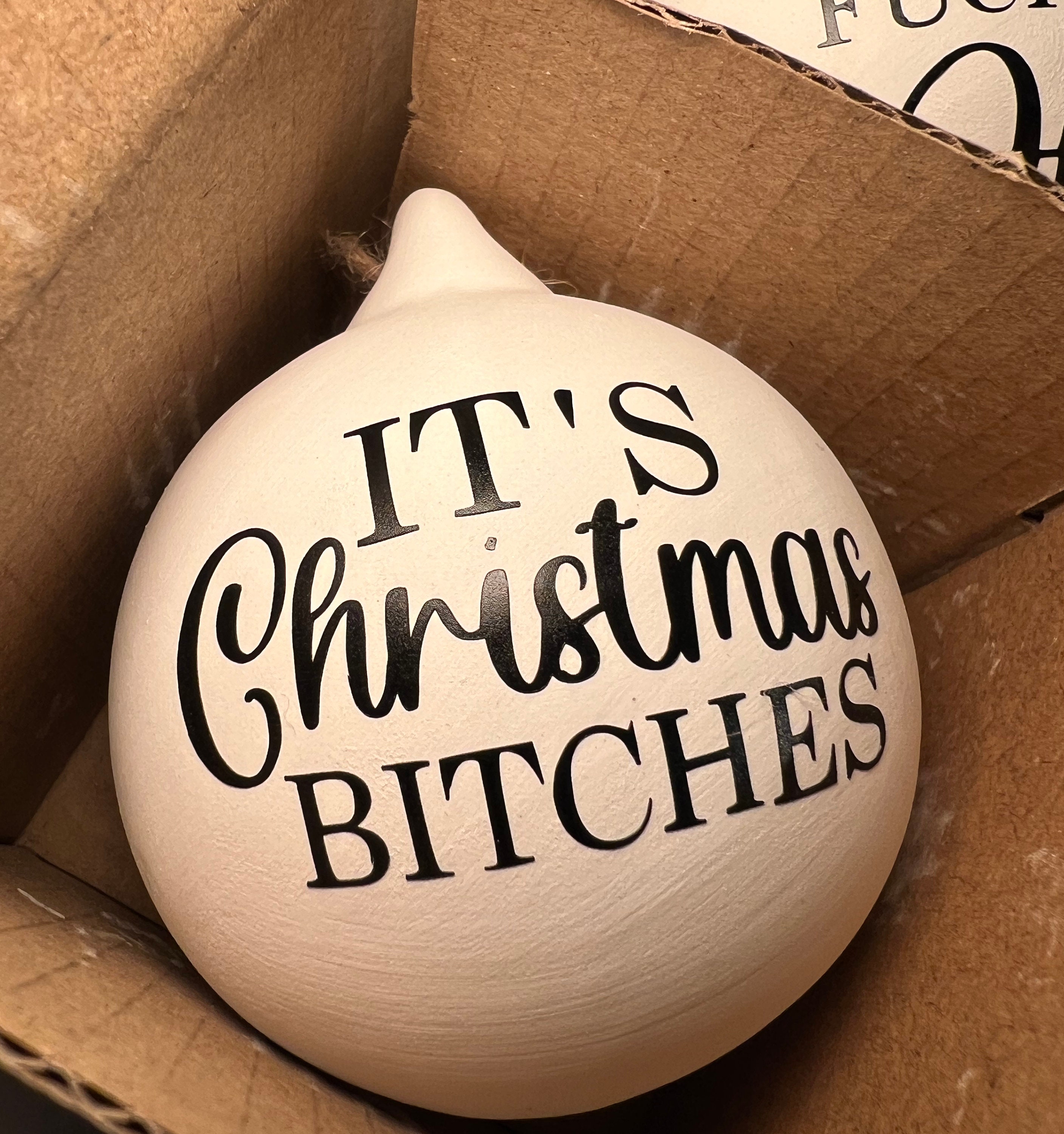 🎄🎁Christmas Rude Swear Word Baubles 🙊