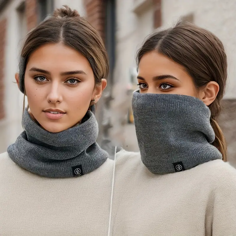 Fleece-Lined Winter Scarf - Soft, Warm & Windproof Neck Gaiter for Men and Women